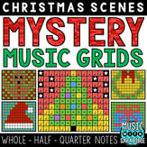 Christmas Mystery Music Grids - Whole, Half, and Quarter Notes Digital Resources